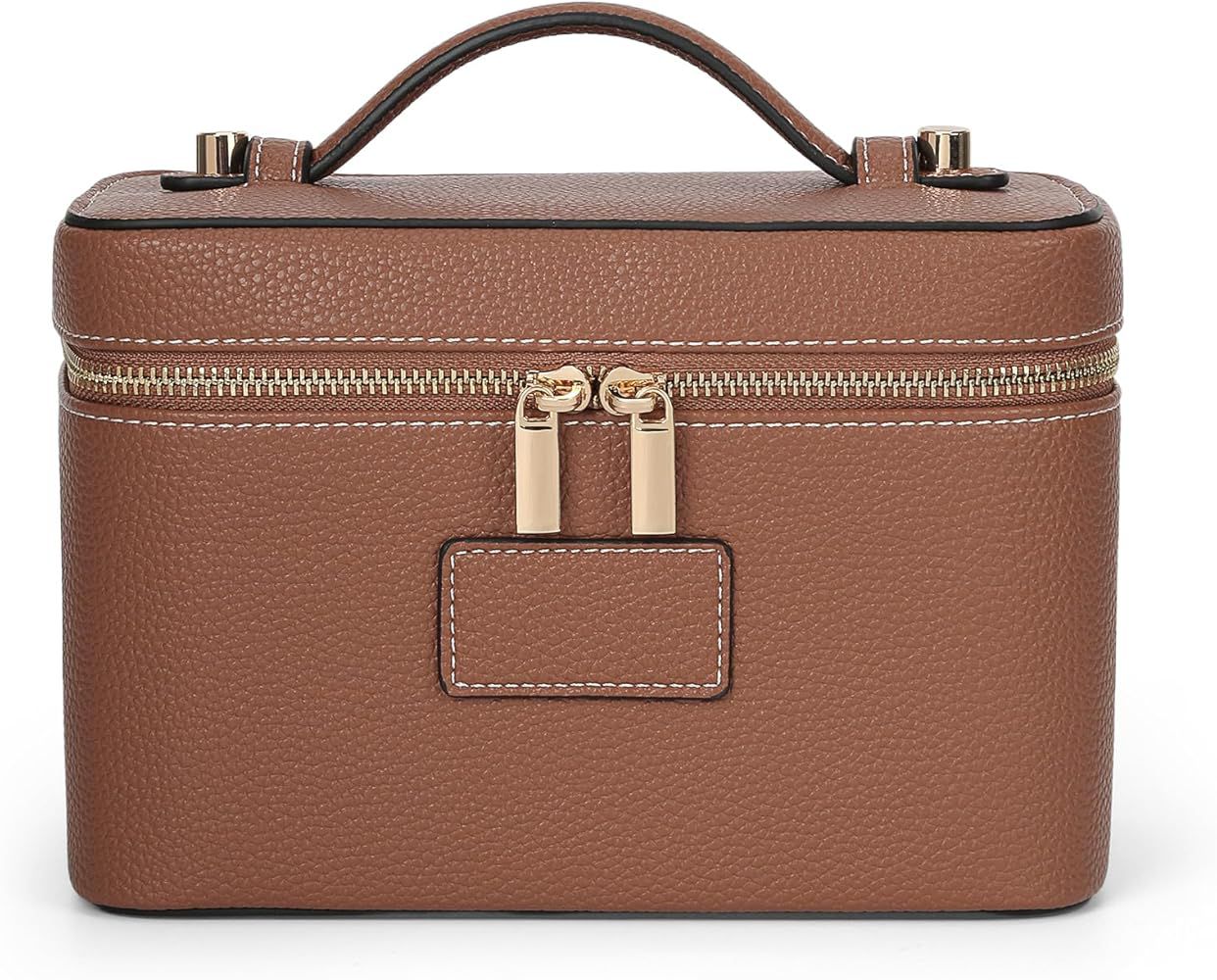 Premium Makeup Bag Vanity Case for Women Leather Cosmetic Bag Travel Toiletry Bags Portable Makeup Organizer Case